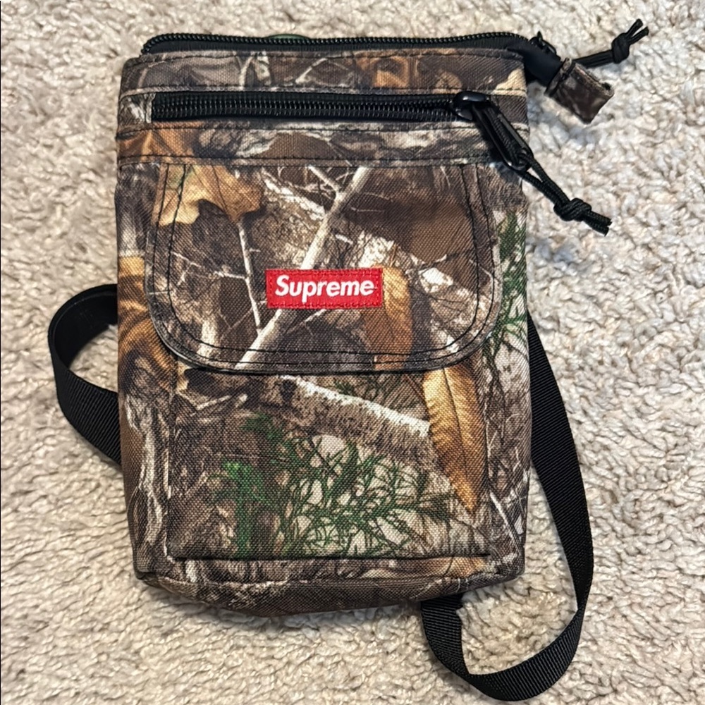 Supreme Brown and Green Camouflage Crossbody Bag